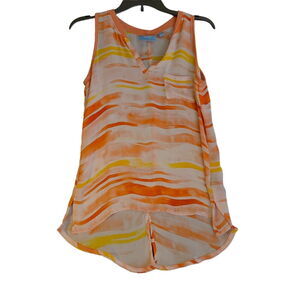 Simply Vera Vera Wang Top Multi-Color Size XS 100% Polyester Pullover Sleeveless